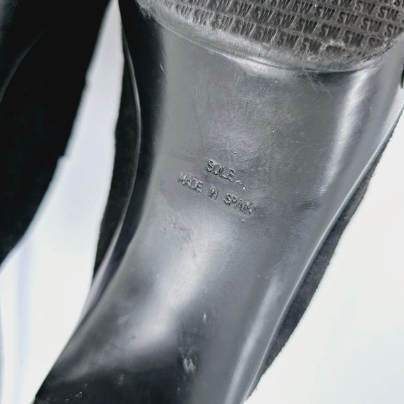 Stuart Weitzman Doubleagent Slip On Mule 5.5 M Black Sport Suede Leather Studded - Picture 11 of 14